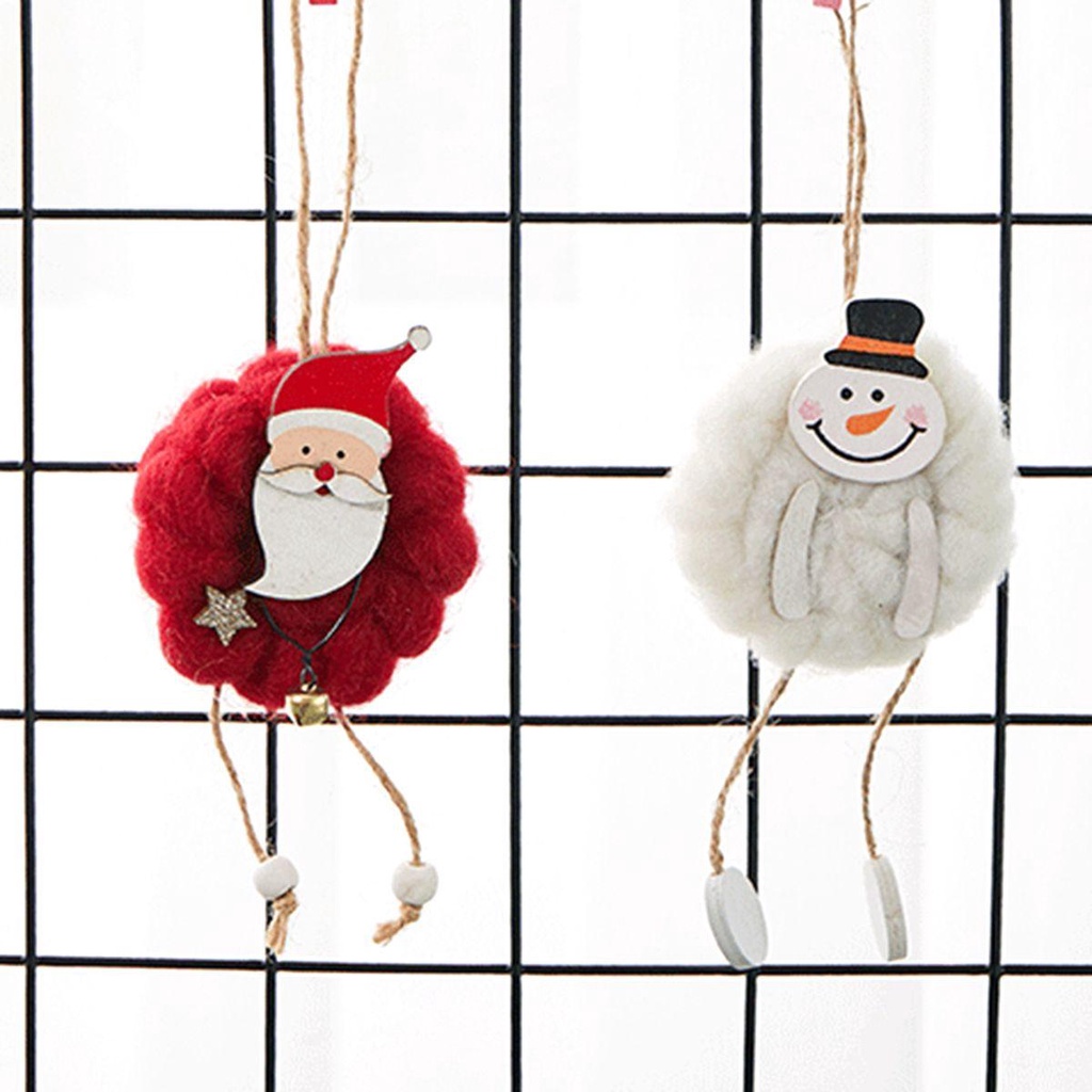 Phụ Kiện Trang Trí Cây Thông Giáng Sinh Năm Mới Hình Tuần Lộc / Ông Già Noel Bằng Len