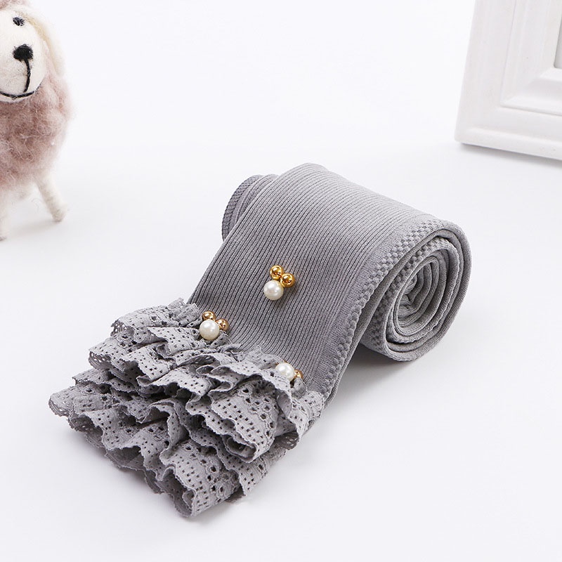 Quần Legging Công Chúa Mềm Mại Phối Ren Nhún Bèo Màu Kẹo Ngọt Dành Cho Bé Gái