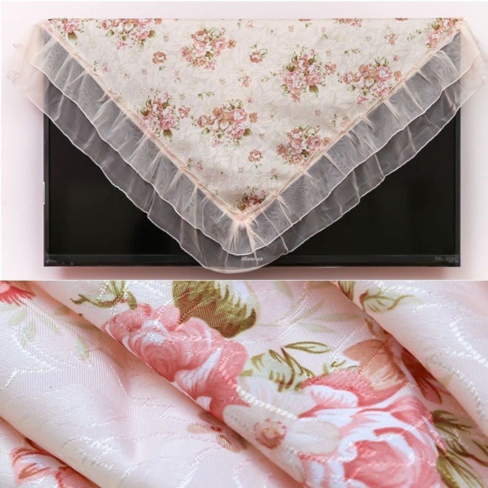 Khăn Trải Bàn Hình Chữ Nhật 75x80cm Phối Ren Hoa Nhiều Màu Chống Bụi