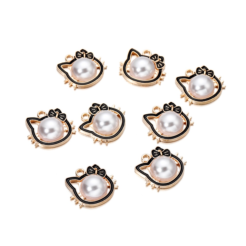 5 Mặt vòng cổ St.kunkka phối hình mặt mèo đính ngọc trai tùy chọn màu sắc DIY