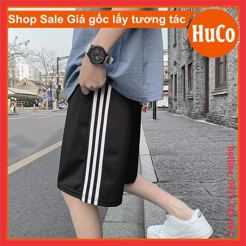 [RẺ VÔ ĐỊCH] Quần short lửng ba sọc ống rộng, form rộng unisex freesize nam nữ, quần đùi thể thao cá tính dáng rộng ་ ..