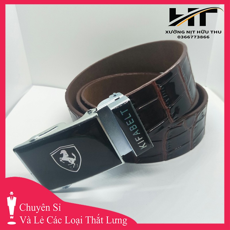 🎁FREESHIP🎁 Thắt lưng da pu vân cá sấu nam cao cấp - rộng 38mm khóa lăn, dây lưng nam