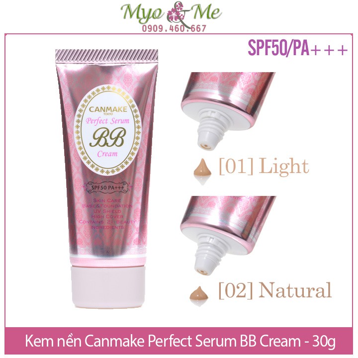 Kem nền Canmake Perfect Serum BB Cream SPF50/PA+++ - 30g