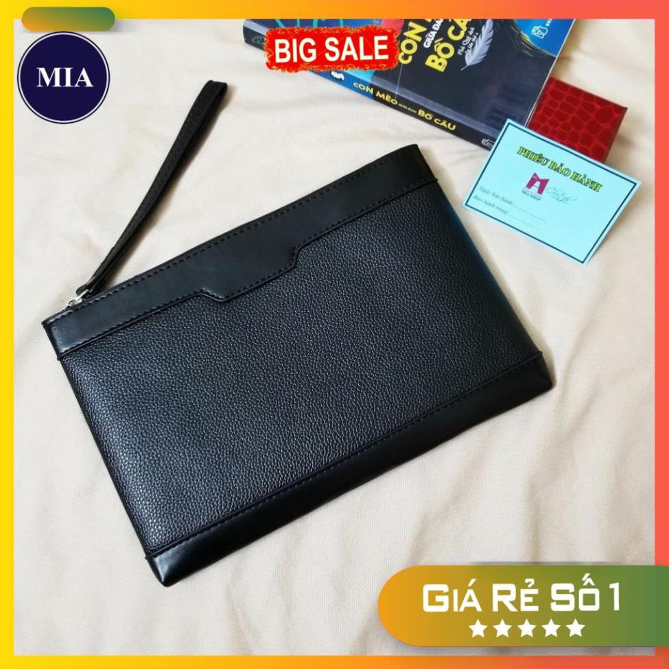 Ví cầm tay nam nữ bản to kẹp nách chất da đựng được nhiều đồ BTVMIA2 MIA SHOP!