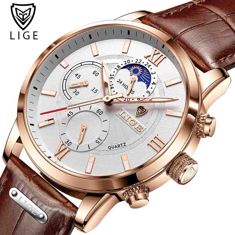 LIGE Đồng Hồ Quartz Chống Thấm Nước, Kiểu Dáng Thời Trang Cho Nam | BigBuy360 - bigbuy360.vn