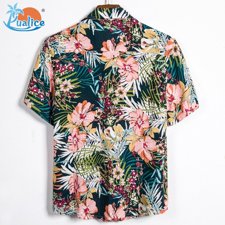 Áo sơ mi hawaii tay ngắn vải cotton lụa chất lượng cao 363