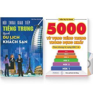 Sách - Combo: Hội Thoại Giao Tiếp Tiếng Trung Ngành Du Lịch Khách Sạn + 5000 từ vựng tiếng Trung thông dụng nhất + DVD