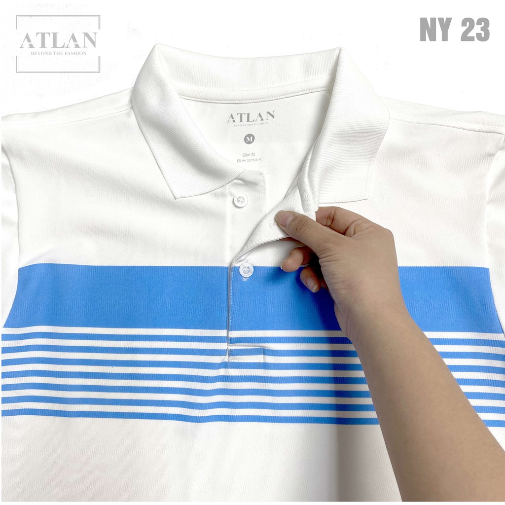 Áo Polo Nam 💖 𝘍𝘳𝘦𝘦𝘴𝘩𝘪𝘱 💖 Áo Thun Nam Trắng Sọc Xanh Biển Nhạt - NY23 | BigBuy360 - bigbuy360.vn