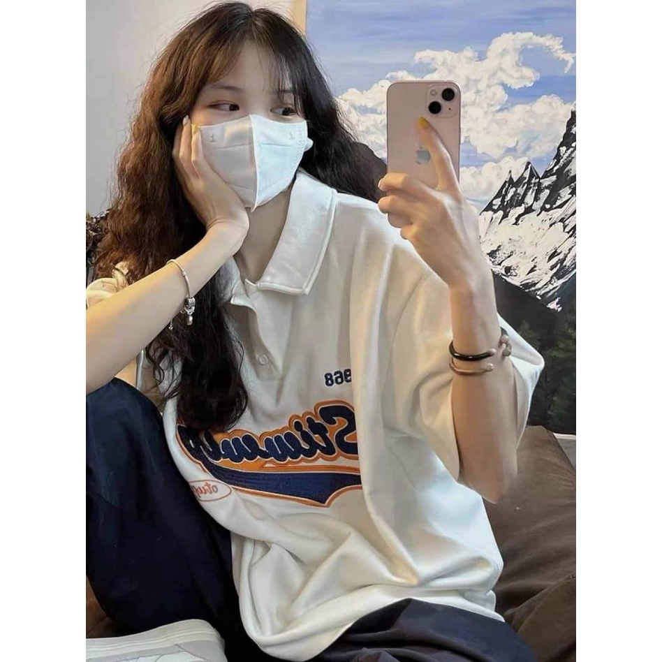 Áo POLO Cổ Bẻ Phong Cách UNISEX Nam Nữ STI 1968, Cotton Hàn Quốc Siêu Mịn Tự Do Hoạt Động Mã GAREM