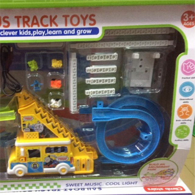 Hộp đồ chơi Xe Bus leo thang chạy trên đường ray # Track bus toy