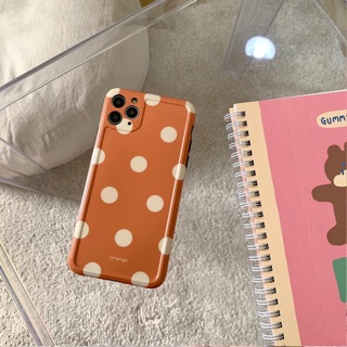 Ốp lưng iphone chấm bi cam - dẻo mịn chống bẩn