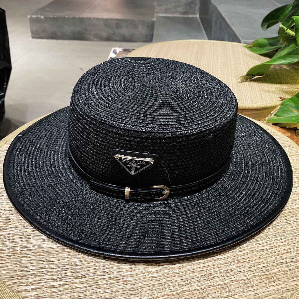 Mũ cói nữ đi biển thắt dây da không gây ngứa đầu cực sang chảnh Ròm House mũ cói phong cách Hàn quốc cao cấp