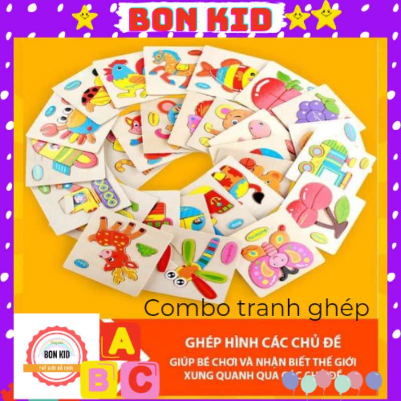 [GHÉP HÌNH] combo 10 tranh ghép 3D gỗ