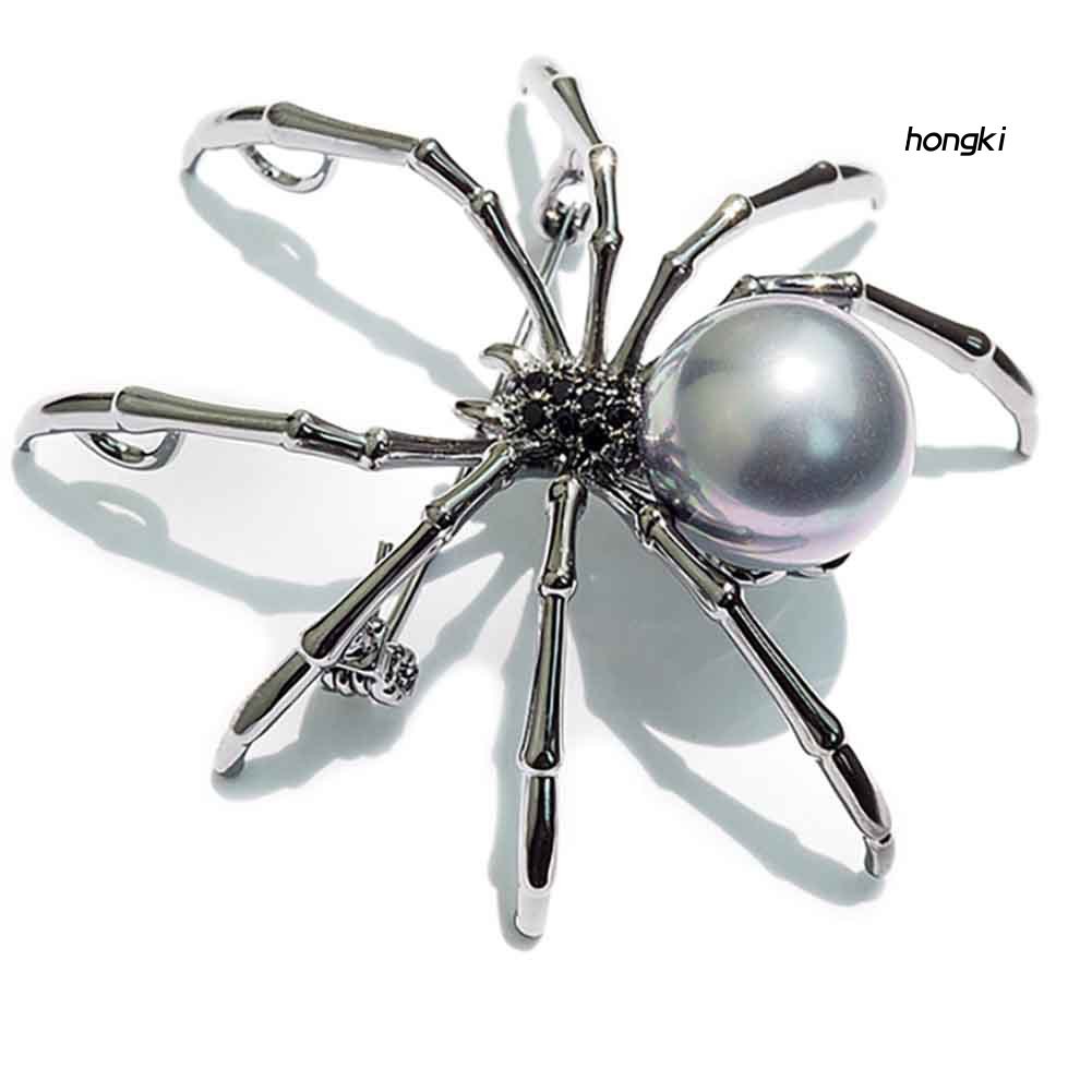 Ghim Cài Áo Hình Nhện Đính Đá Và Ngọc Trai Nhân Tạo Thời Trang Cho Nữ