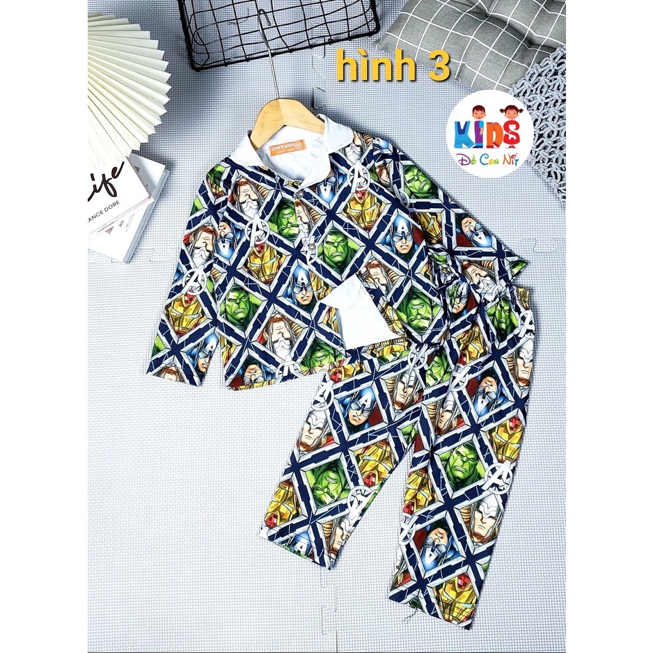 PIZAMA TAY DÀI THUN LẠNH BÉ TRAI - ĐỒ BỘ TRẺ EM