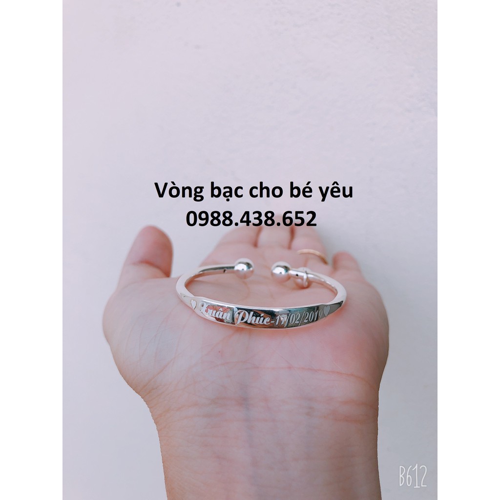 Lắc tay bạc ta đôi mẹ và bé. khắc tên theo yêu cầu - HaLi Jewelry