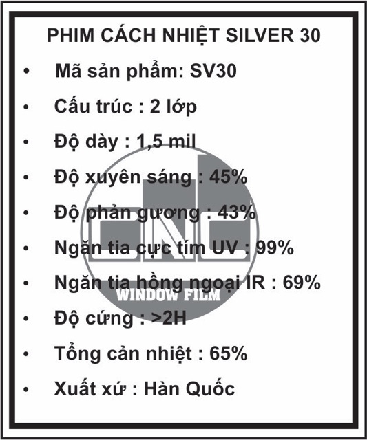 1,5m2 Phim cách nhiệt Hàn Quốc Silver 30 | BigBuy360 - bigbuy360.vn