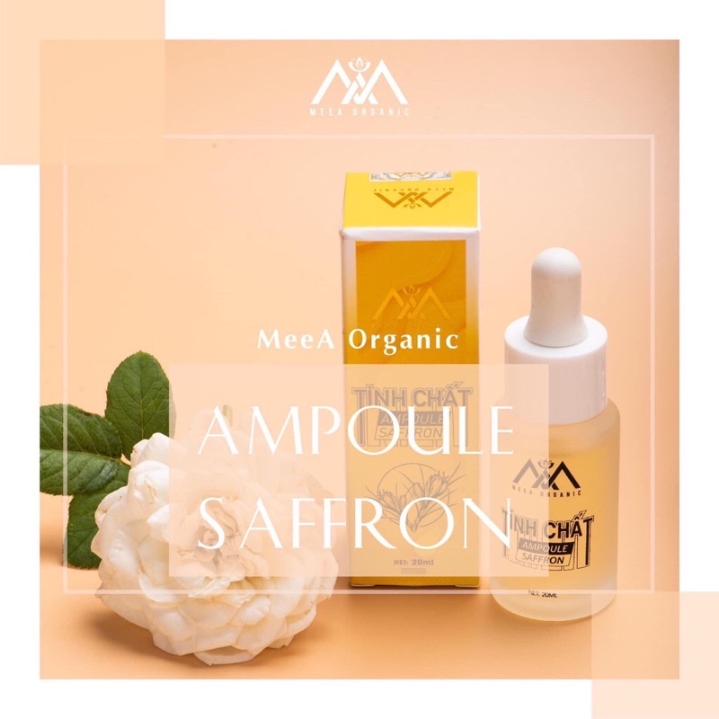 SERUM TINH CHẤT AMOUPLE SAFFON MEEA ORGANIC GIÚP CĂNG BÓNG HỒNG MỊN DA, MỜ THÂM NÁM,CHÍNH HÃNG 100%