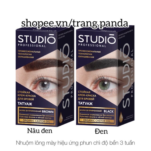 Nhuộm lông mày STUDIO PROFESSIONAL Nga hiệu ứng makeup tatoo 50ml - makemeBrow