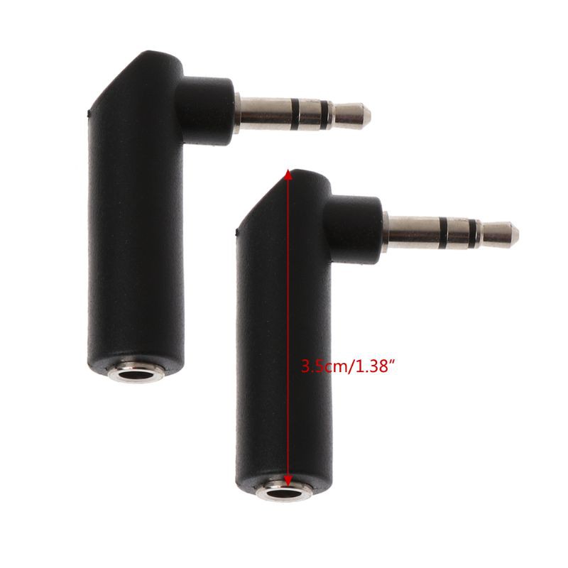 ❤❤ Gold jack 3.5mm 3 Pole 90 Degree Female to 3.5mm Male Audio Stereo Plug