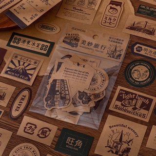 [FREESHIP] MI19 - Set 26 sticker kraft retro