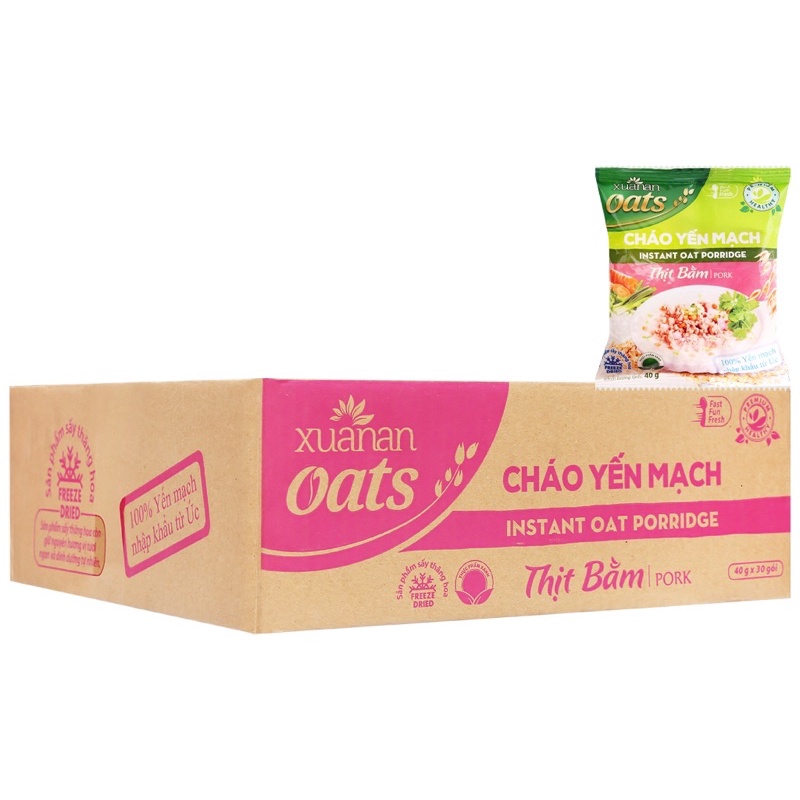 [ Mua nhiều hỗ trợ giảm giá] Cháo yến mạch Xuân An ăn liền gói 40g với 3 hương vị ( thịt bằm, thịt gà và rau nấm) | BigBuy360 - bigbuy360.vn