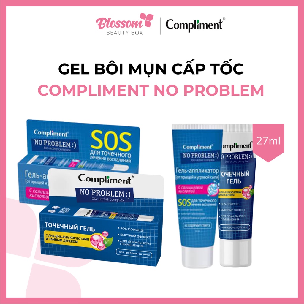 Gel bôi mụn cấp tốc SOS Compliment No Problem giảm đỏ, gom khô cồi mụn 25ml