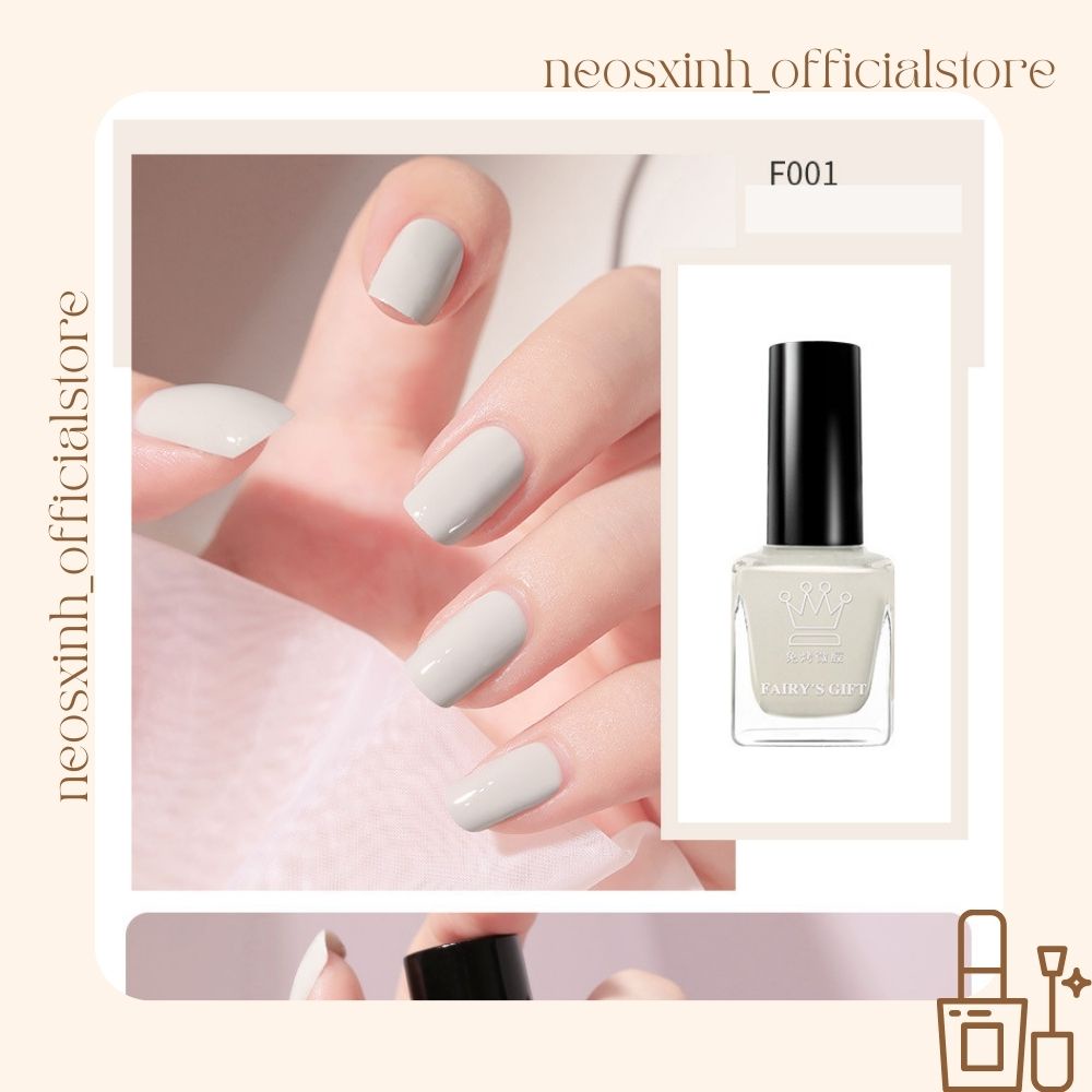 Sơn Móng Tay Fairy's Gift 15ml Màu Nude Đen Trắng Trong Suốt Kim Tuyến Pastel Tím - Neosxinh Nails