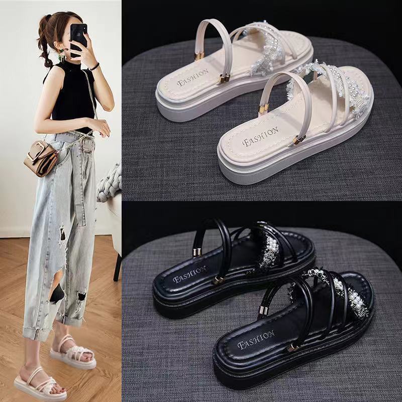 Giày sandal đế xốp dày thời trang mùa hè 2021 năng động cho nữ