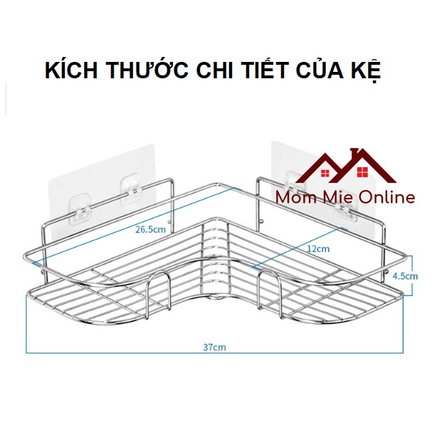 Kệ góc nhà tắm, nhà bếp bằng inox, dán tường cao cấp - Q001