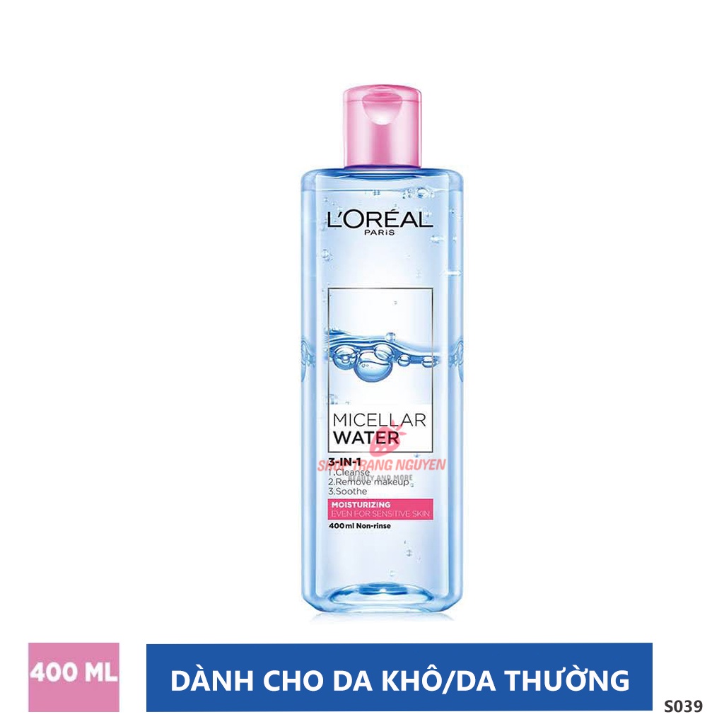 Nước tẩy trang dùng cho mọi loại da Loreal Paris - L'Oreal Paris 3-in-1 Micellar Water