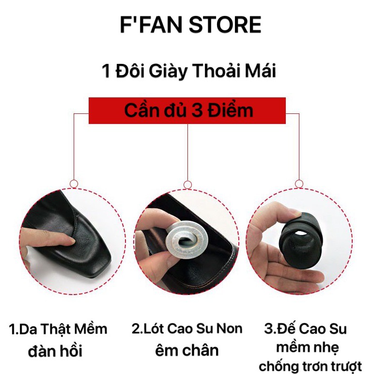 GIÀY MŨI VUÔNG [DA THẬT] DA MỀM - CÔNG SỞ TIẾP VIÊN HÀNG KHÔNG NỮ FFAN STORE