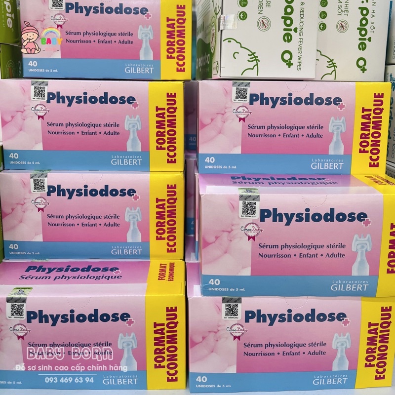 Nước muối sinh lý Pháp chính hãng loại hồng (hộp 40 tép)