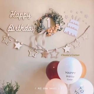 Set sinh nhật gỗ full phụ kiện như ảnh