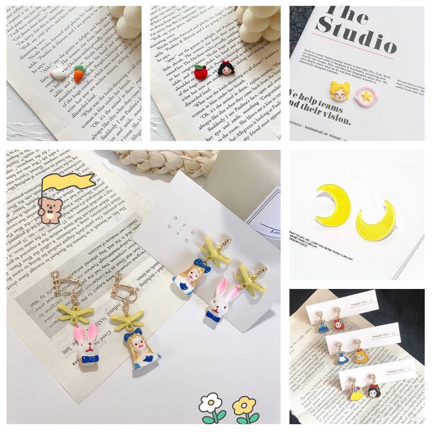 DISNEY Bông Tai Hình Công Chúa Bạch Tuyết Phong Cách Hàn Quốc Cho Nữ