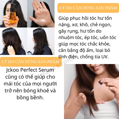 Tinh Dầu Dưỡng Tóc Uốn Khô Xơ Tóc Nhuộm JCKOO Mỹ Phẩm Hana Chăm Sóc Tóc Hư Tổn 70ml