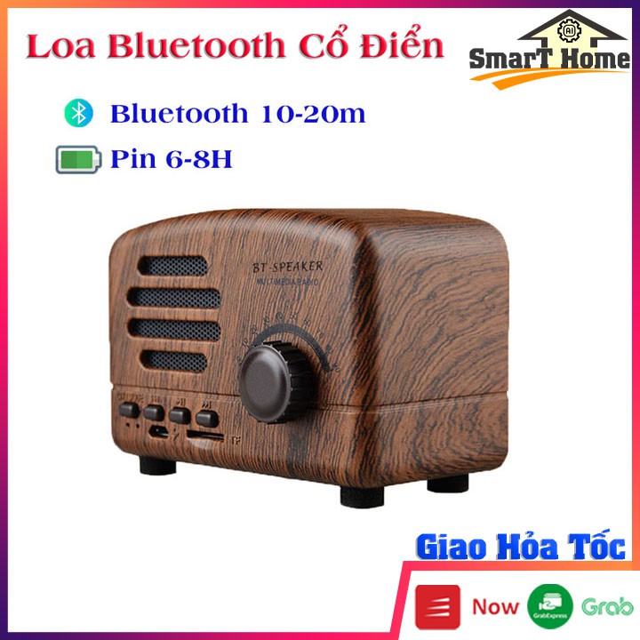 Loa bluetooth mini BT01 dễ thương không dây thiết kế như 1 chiếc đài FM , có chế độ FM , decor phòng cực đẹp