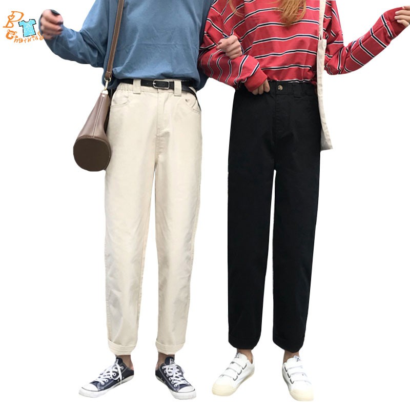 Quần ống rộng lưng thun co giãn kiểu dáng đơn giản | BigBuy360 - bigbuy360.vn