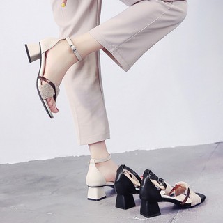 🌺Dép Cao Gót Đế Vuông A205 Hàn Quốc/ Dép Cao Gót Mùa Hè 2019/ Dép Cao 4cm/ Dép Cao Gót Dây Quai Cài