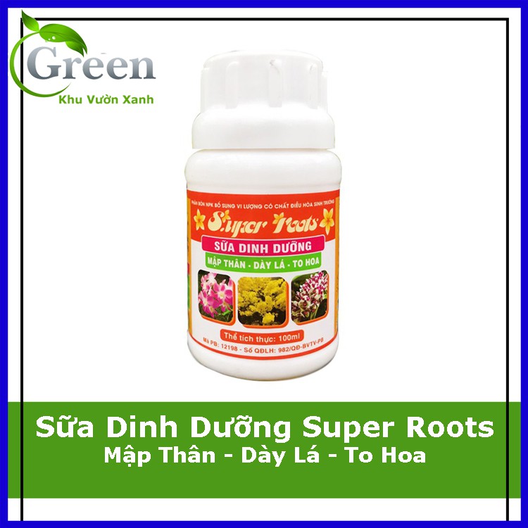 Phân Bón Sữa Dinh Dưỡng Super Roots Bổ Sung Vi Lượng Cho Hoa Lan Cây Cảnh - 100ml