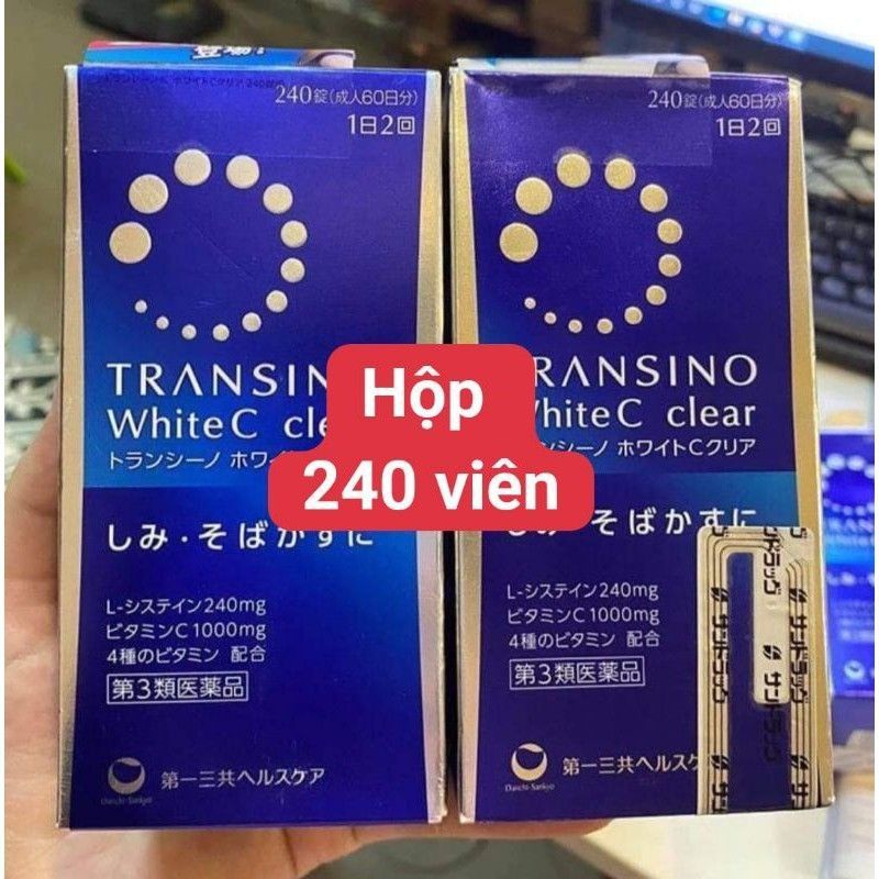 ( hộp 240 viên, date 2025) viên uống transino white c nhật bản