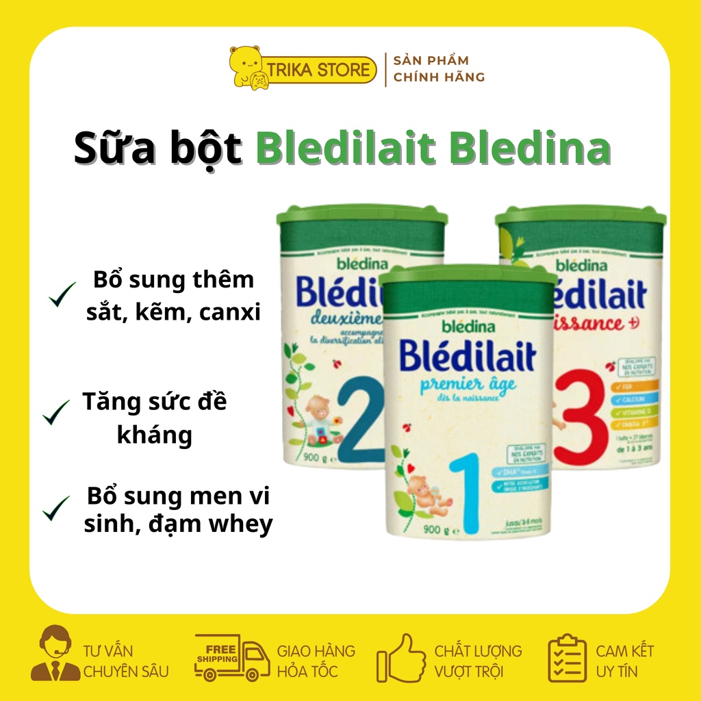 Sữa bột Bledilait Pháp, Sữa bột Bledina giúp bé tăng cân vượt trội đủ số 400gr và 900gr