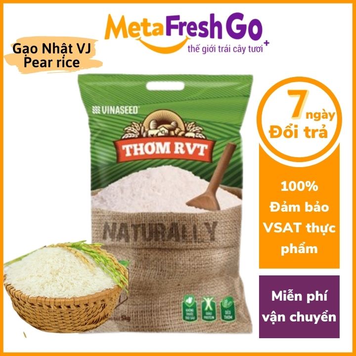 Gạo Thơm RVT Đặc Sản Sóc Trắng 5Kg - Top Gạo Ngon Nhất Thế Giới Thơm Ngon Hảo Hạng | Meta FreshGo