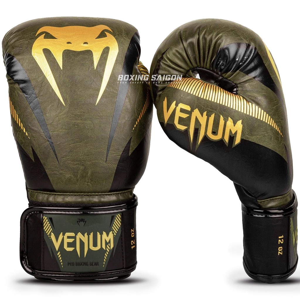 Găng tay boxing Venum Impact - Khaki/Gold