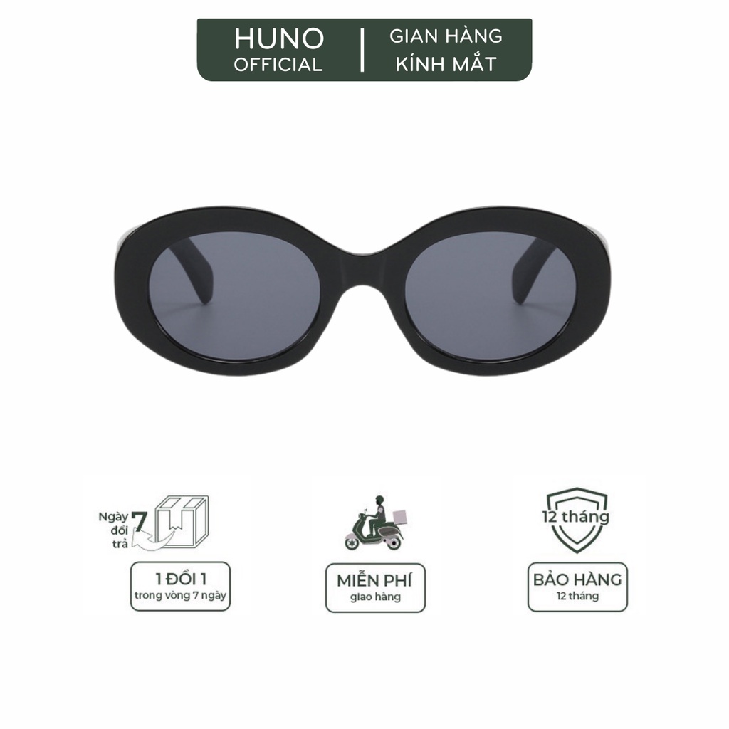 Kính râm nữ HUNO thiết kế mắt kính bằng nhựa cao cấp độc la, cá tính - KR63