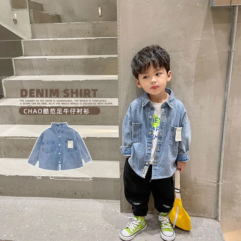 Áo Khoác Sơ Mi Cotton Mềm Mại Phong Cách Hàn Quốc Thời Trang Mùa Hè Dành Cho Bé Trai 4-9 Tuổi