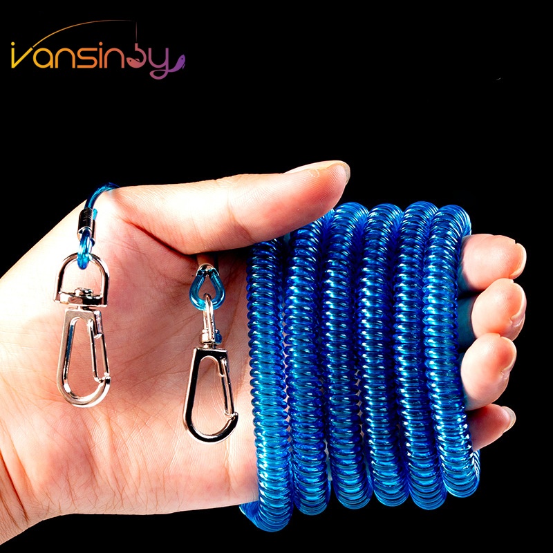 Dây Bảo Vệ Cần Câu Tay đủ size 3m đến 20m Móc khóa dây xoắn lò xo tiện dụng chất lượng cao