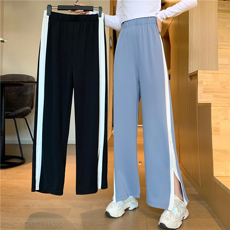 Quần dài lưng cao dáng rộng phong cách thời trang hàn quốc