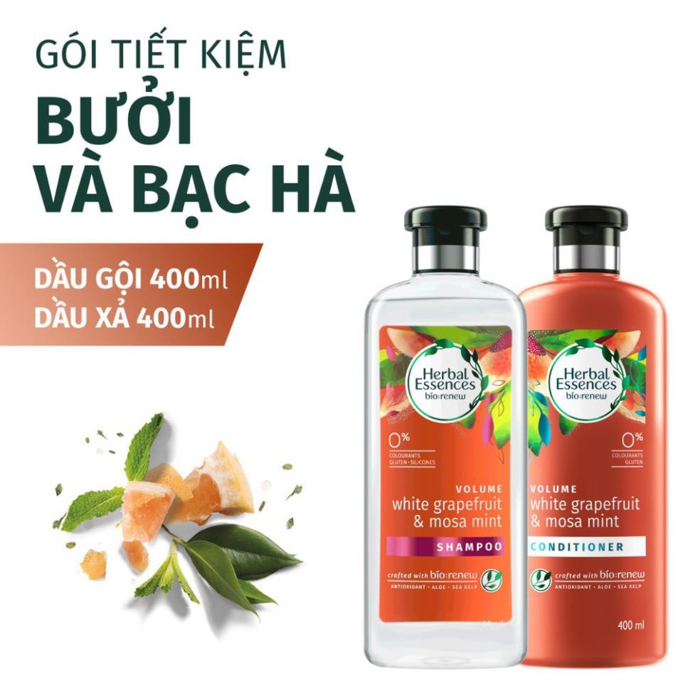 Bộ Gội Xả Herbal Essences Bưởi và Bạc Hà 400ml/ chai