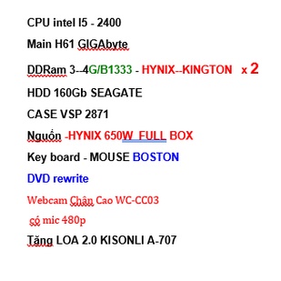 CPU I 5 -WEBCAM-TẶNG LOA-MÁY TÍNH BÀN CHO HỌC SINH HỌC TẬP ONLINE | BigBuy360 - bigbuy360.vn